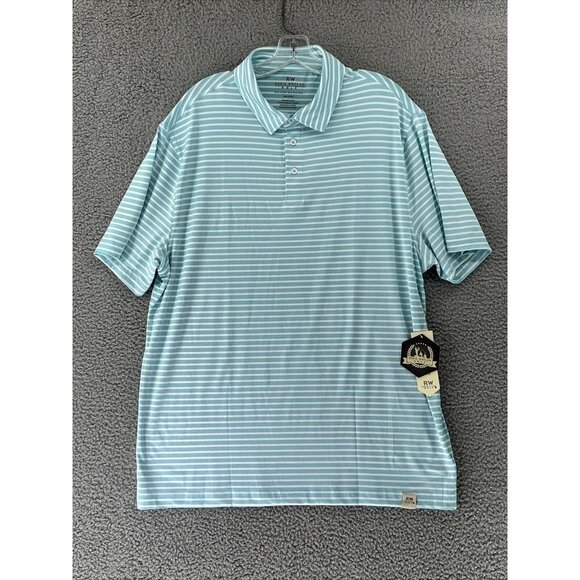 Rorie Whelan Golf‎ Polo Shirt Men's Size XL Performance Stretch Striped New NWT - Picture 1 of 13